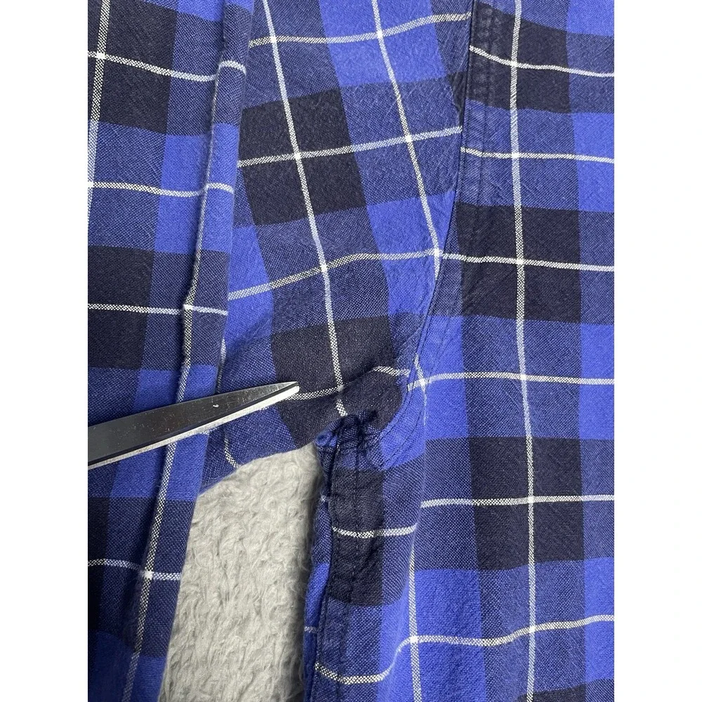 Cinch Button Up Shirt Men Large Blue Plaid 100% Cotton Western‎ Outdoor Classic